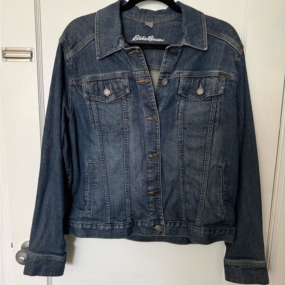 Eddie Bauer Classic Dark Blue Denim Jacket
